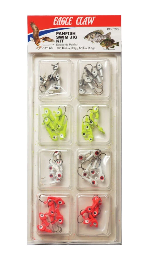 Eagle Claw Panfish Swim Jig Kit 48-Piece Jighead Assortment -Fishing Gear Shop 31359280840793