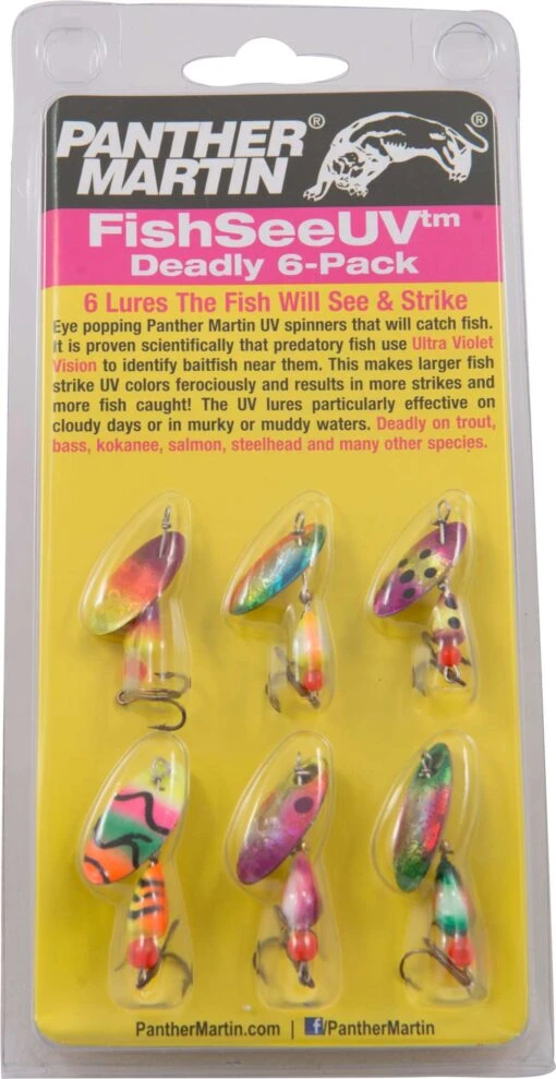 Panther Martin FishSeeUV Ultra Violet 6 Pack Spinner Kit -Fishing Gear Shop 39551994331225