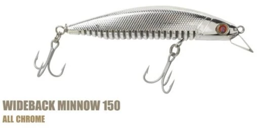 Ocean Born Wideback Minnow 150mm Floating -Fishing Gear Shop AllChrome