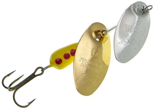 Panther Martin DualFlash Twin Blade Inline Spinner -Fishing Gear Shop Duel Flash Rainbow Silver Gold