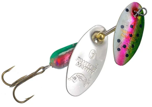 Panther Martin DualFlash Twin Blade Inline Spinner -Fishing Gear Shop Duel Flash Rainbow Trout Silver