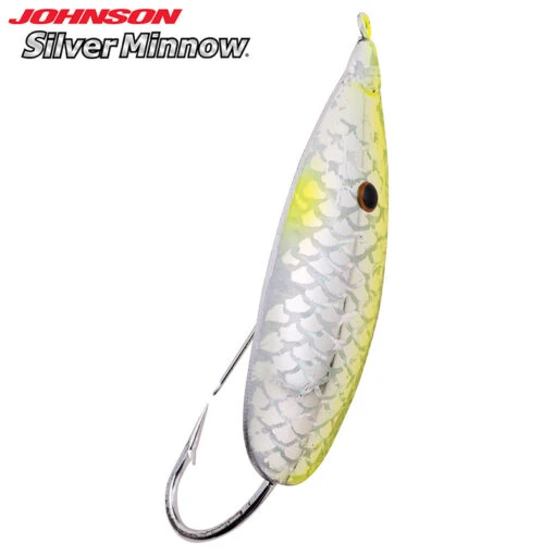 Johnson Silver Minnow -Fishing Gear Shop Johnson Silver Minnow Chartreuse Flash