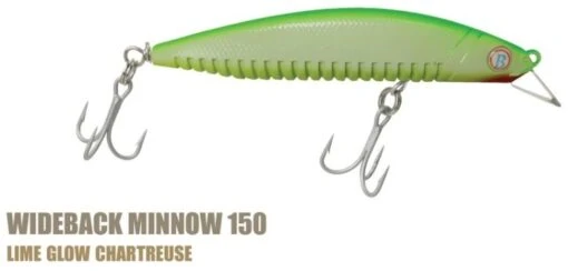 Ocean Born Wideback Minnow 150mm Floating -Fishing Gear Shop LimeGlowChart