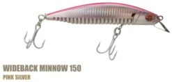 Ocean Born Wideback Minnow 150mm Floating -Fishing Gear Shop PinkSilver