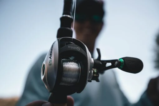 Quantum Energy S3 Baitcasting Reel -Fishing Gear Shop energy bc reel closeup lifestyle scaled